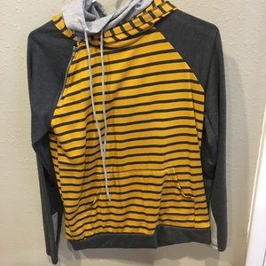 Yellow striped hoodie